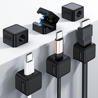 Clip Magnético para Cables, Soporte Adhesivo para Cables, Organizador de Cables para Escritorio, Auto, Hogar, Oficina, Fijador de Cables de Plástico para Cables de Carga de Teléfono