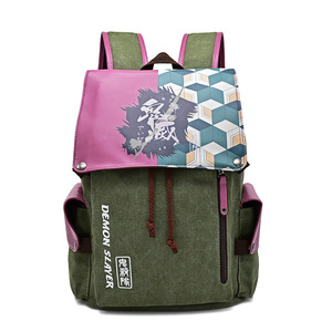 Sac à dos scolaire pour enfants 27*12*42cm, 4 designs populaires, style japonais, en toile lavée et tissu PU imperméable, motif Anime <span class=keywords><strong>Demon</strong></span> Slayer - Product Image 4