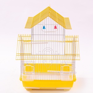 Cage à oiseaux en fil d'acier vert avec plateau en plastique et décorations de clochettes pour petits oiseaux, usage intérieur, style moderne, design durable - Product Image 3