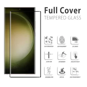 Protector de pantalla de cristal templado 3D para Samsung Galaxy S23, vidrio templado de cobertura completa para Samsung S21 S22 S23