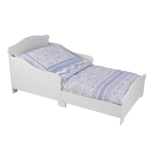 Lit de transition en bois pour tout-petits, blanc, lit simple pour enfants avec barrières de sécurité, meubles de chambre d'enfant - Product Image 6