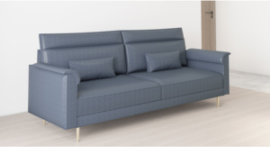 Sofá de diseño italiano con cubierta de cuero y patas de Metal chapadas para sala de estar, hogar y oficina, doble uso, estilo moderno - Product Image 2