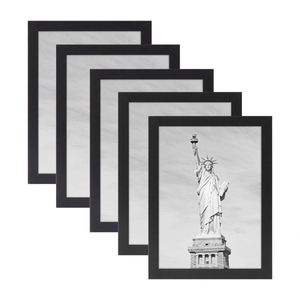 Marcos de Madera Rústica Negra para Pósteres A4 y A3, para Fotos de 6x8, con Impresión UV, Tamaños Personalizados, Juego de 3/4/6 - Product Image 1