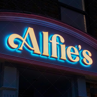 Letrero de Metal Retroiluminado Personalizado con Nombre Comercial, Logotipo para Pared, Letrero para Entrada de Oficina, Decoración de Recepción