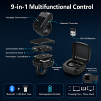   Souris sans fil en forme de bague, télécommande de présentation, clicker, télécommande PPT, tourneur de page pour ordinateur portable, téléphone, tablette, Smart TV, PC