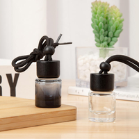 Nouvelle Bouteille Vide Ronde Noire de 8 ml Personnalisable pour Parfum de Voiture, Diffuseur, Désodorisant, Pendentif Suspendu pour Voiture