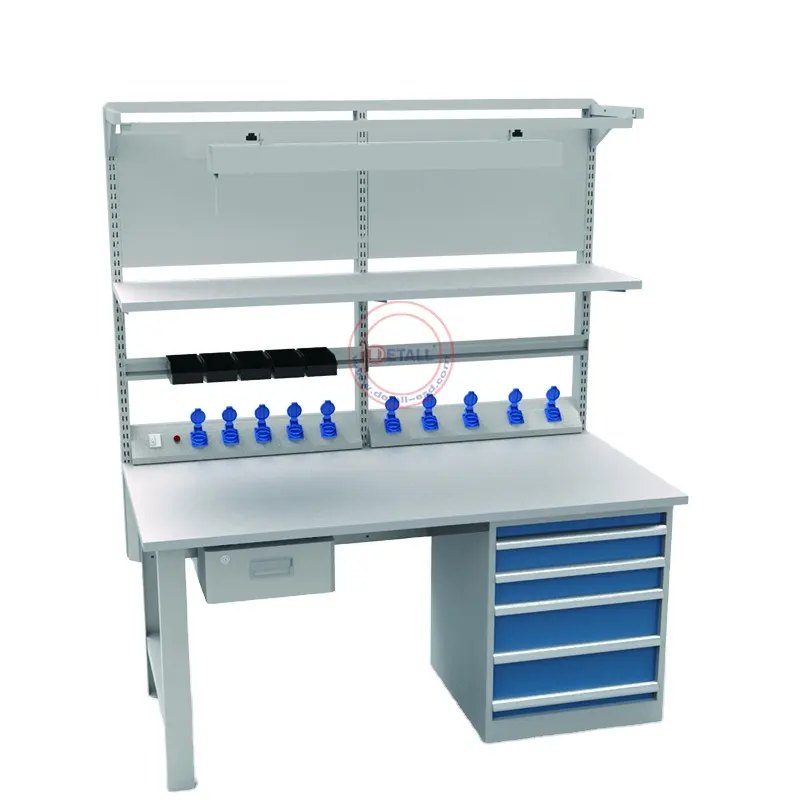 Detall- Garage Tool Workstation Workshop Table With Cabinet Workbench