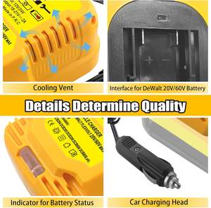 Cargador de <span class=keywords><strong>Coche</strong></span> Portátil Mini para Baterías de Iones de Litio DeW Alts de 20 V DCB206 DCB606, Cargador Compacto para Baterías DeWals de 18 V/20 V - Product Image 2