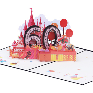 Cartes de vœux 3D pop-up pour anniversaire, cartes de fête, artisanat en papier, chiffres, âge - Product Image 6
