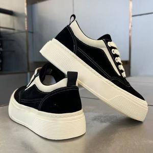 2026 New Spring Men's <b>Sneakers</b> Frosted <b>Leather</b> Thick Bottom Shoes High Quality Trendy Wear-resistant Casual Shoes - Product Image 3