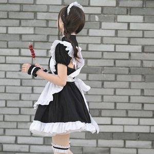 Black And White Chinese Style Maid Costume Dress For Women Stage Performance Cosplay Outfit Plus Size With Label - Product Image 4