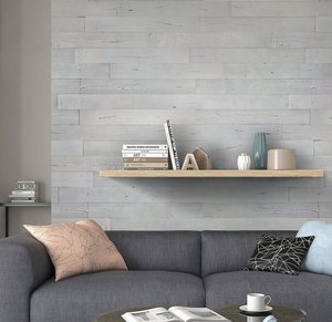 Paneles de <span class=keywords><strong>Madera</strong></span> Sólida para Paredes, Tablas de <span class=keywords><strong>Madera</strong></span> de Color <span class=keywords><strong>Gris</strong></span> Claro, Forma Rectangular, Adhesivas - Product Image 1