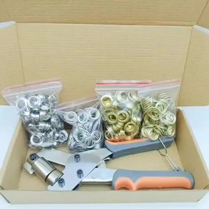 Pince à œillets manuelle avec 100 œillets de 10 mm, kit d'outils de jardinage pour bâches, tentes et auvents - Product Image 2