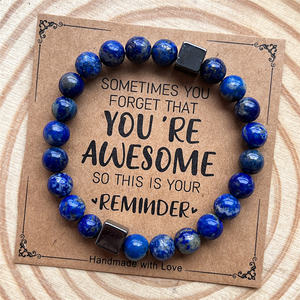 You Are Awesome Pulseras inspiradoras Cristales de confianza Pulseras de piedras de energía curativa para regalos del padre - Product Image 6