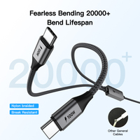UNIEAN venta al por mayor 2 en 1 cable de datos PD100W 65W Cable USB tipo-c 480Mbps tipo C cable de carga rápida para Iphone a Notebook