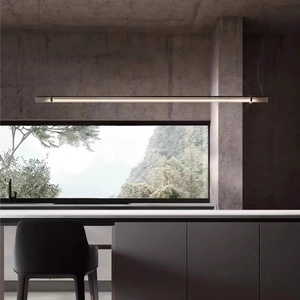 Lampes suspendues à longue bande modernes et simples pour la salle à manger Lampes suspendues de luxe pour îlot de cuisine Déco lampes de lustre linéaires de style scandinave - Product Image 3