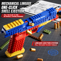 Jouet de construction DIY, kit de modèle de pistolet à briques éjectables, jouet éducatif à assembler pour garçons, cadeau d'anniversaire