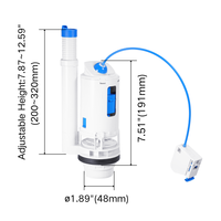 Universelles Dual-Flush-Toilettenventil-Set Kabelbetriebener Druckknopf ABS Umweltfreundliches Wassersparendes Reparaturset für 2-Zoll-Tankloch