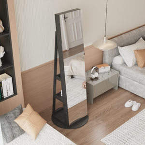Armadietto moderno girevole 360 con specchio a figura intera portaoggetti per camera da letto e soggiorno portaoggetti - Product Image 2