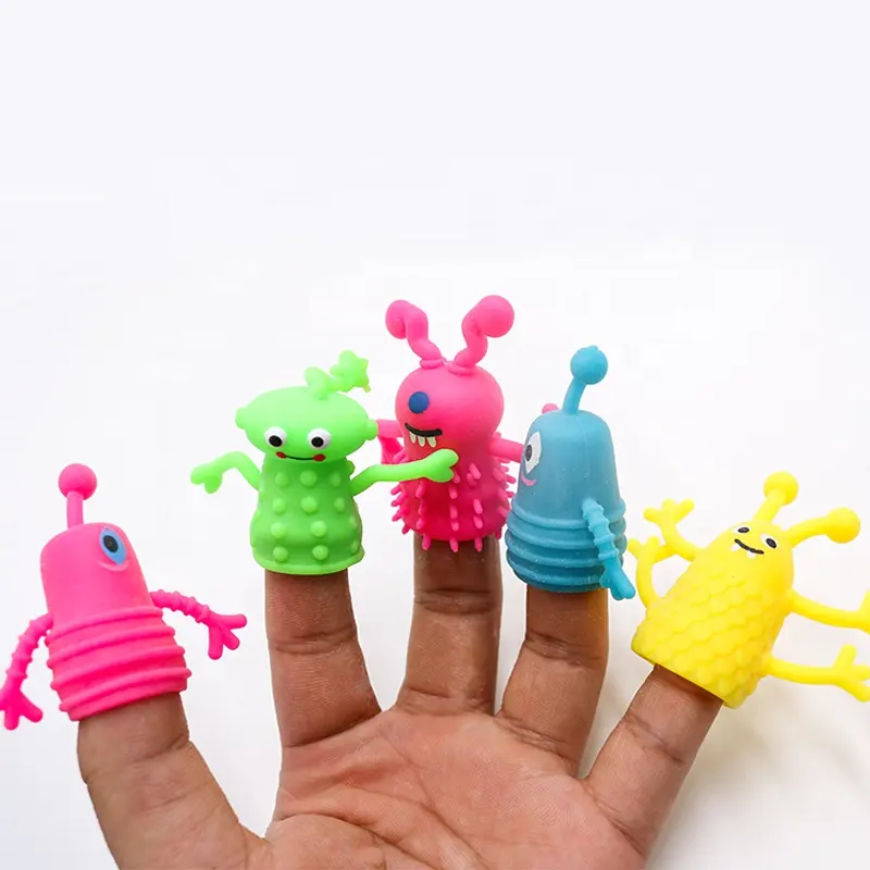 hot sell TPR soft rubber finger puppet Mini Capsule Toy monster finger puppet pretend toys for kids