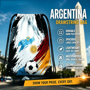 Custom Football Theme <b>Drawstring</b> <b>Backpack</b> Full Print Sports Gym Sack OEM ODM - Product Image 1