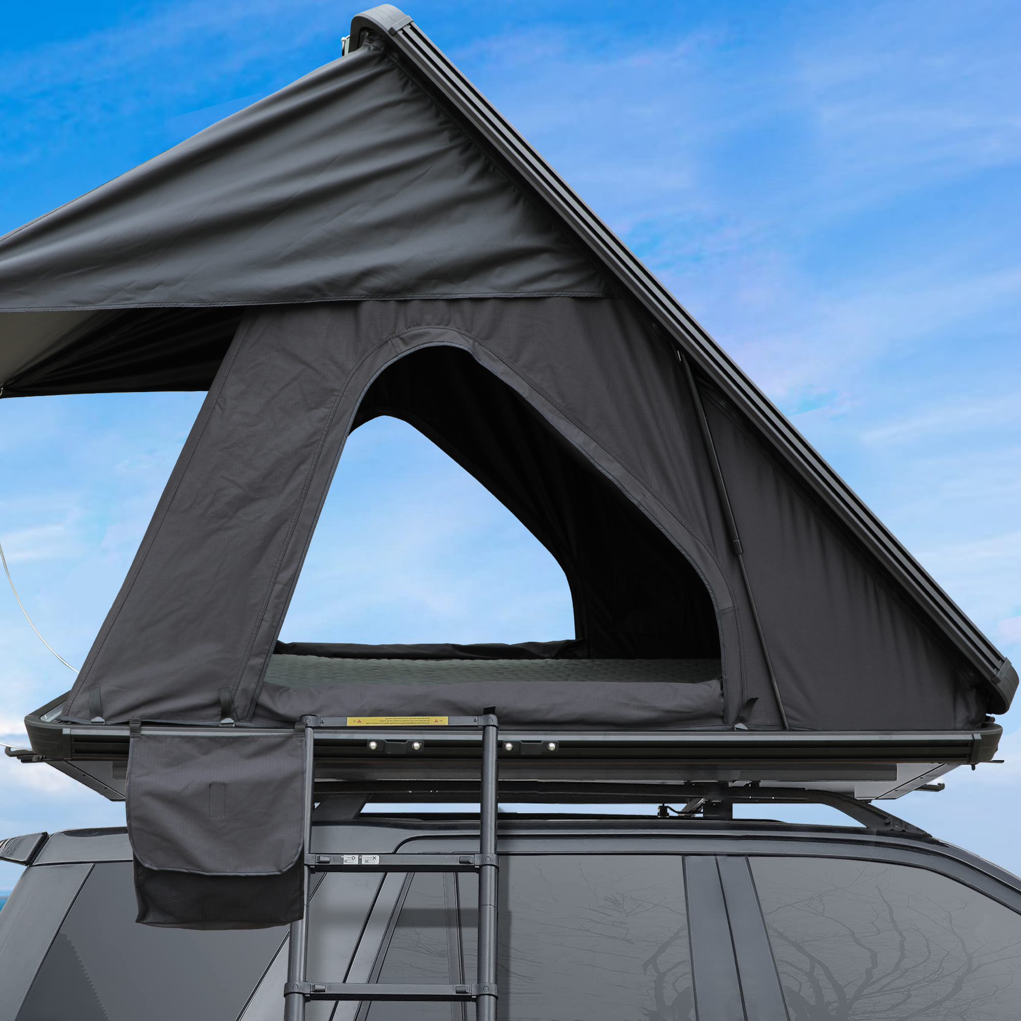 Professional Aluminum Hard Shell Triangle Rooftop Tent