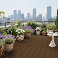 Planches de terrasse composées en teck foncé avec une longue durée de vie pour une application extérieure