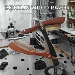 Rasoir professionnel de salon de coiffure avec manche en bois, lame unique, pour usage sous les aisselles - Product Image 2