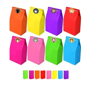크래프트 종이 가방 자신의 로고와 손잡이 없음 다채로운 재료 음식 종이 쇼핑백 사용자 정의 종이 가방