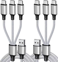 Câble de charge rapide et de transfert de données 3 en 1 en nylon tressé de 1 m ou personnalisé, type C, pour iPhone, pour téléphone Samsung, vente chaude