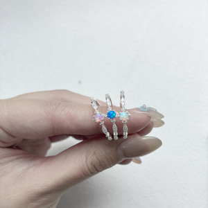 S925 pur argent <span class=keywords><strong>opale</strong></span> bague bijoux mode doigt bijoux lumière luxe classique <span class=keywords><strong>Noble</strong></span> réglable <span class=keywords><strong>opale</strong></span> anneau pour les femmes - Product Image 3