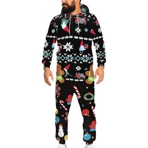 Wholesale Custom Print Sublimation Xmas Winter Warm Soft Pants <strong>Pyjamas</strong> Blank Pajamas Set Matching <strong>Christmas</strong> Pajamas for <strong>Couples</strong> - Product Image 2