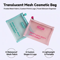 Sac cosmétique en nylon avec logo personnalisé, fermeture éclair en silicone, organiseur pour trousse de maquillage de voyage, élégant et tendance