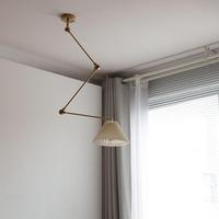 Nouveau Lustre Suspendu Réglable de Style Nordique pour Hôtel, Design LED, Finition Or, Matériaux Cuivre/PVC, Hauteur Ajustable
