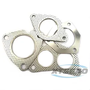 XTSEAO Exhaust Pipe Gasket For Car Engine Aluminum Flange Gasket Reinforced Non Asbestos Composite Exhaust