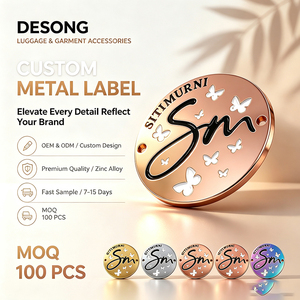 supplier wholesale vintage brass color <b>brushed</b> antique bronze custom metal label with adhesive back - Product Image 1