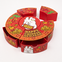 Boîte Cadeau Rigide de Luxe Personnalisée avec Logo, Vente en Gros, Boîte Tiroir Rotative Ronde pour Bonbons, Emballage Alimentaire de Qualité pour le Nouvel An Chinois