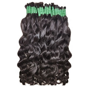 Paquetes de cabello indio crudo del proveedor de la India, cabello humano a granel Virgen sin procesar Remy de doble estiramiento, cabello crudo 10A 12A 15A grado - Product Image 2
