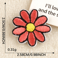 Patch thermocollant 3D brodé en PVC et feutre non tissé, motif fleurs de dessin animé, style coréen, pour chapeaux et vêtements