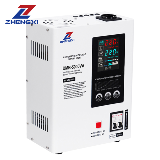 Automatic Single Phase 220V AC Voltage Stabilizer 5KVA 8KVA 10KVA SVC Regulator LCD Display Relay Control Whole House Use Wall