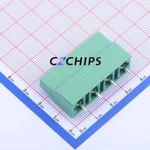 DB910-9.52-4P-GN-S Screw Terminal Block Through hole Component (THT),P=9.52mm Connector 1x4P 9.52mm Green Through Hole - Product Image 2