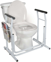Siège de toilette amovible Accoudoir pour personnes âgées Salle de bain pour personnes âgées Assisté avec handicap sans cadre Grab Rail de toilette pliant