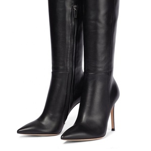 Pure Color Thin High Heels Pointed Toe Fashion <b>Boots</b> Long Thigh High Zipper Customized Big Size 48 - Product Image 5