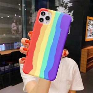 De arco iris de la caja del teléfono de silicona para <span class=keywords><strong>iphone</strong></span> <span class=keywords><strong>11</strong></span> de revestimiento de silicona <span class=keywords><strong>forro</strong></span> de microfibra funda móvil - Product Image 6