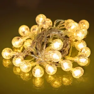 Ghirlanda di luci a bolle, 5m, batterie 3AA, colore bianco caldo, ideale per decorare feste e creare atmosfere accoglienti. - Product Image 1