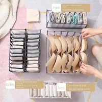 100% coton trois pièces sous-vêtements soutien-gorge et boîte de rangement pour jeans avec tiroir pliant organisateur en tissu durable