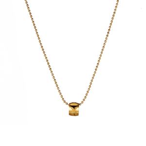 Collier Pendentif Cylindrique Minimaliste en Acier Inoxydable, Motif Croix en Grille de Diamants Romantique pour Anniversaire et Soirée Tendance - Product Image 1