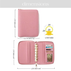 Hongbo nouveau meilleur vendeur 4 couleurs A7 cuir <span class=keywords><strong>de</strong></span> galet Zippy Budget Binder portefeuille avec bracelet disponible comme sac à reliure à anneaux - Product Image 4