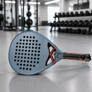 Raqueta de Pádel de Carbono 12K, Forma de <span class=keywords><strong>Diamante</strong></span>, Diseño de <span class=keywords><strong>Pala</strong></span> con Efecto Arena, 220G, 55CM, Ligera para Entrenamiento en Pista - Product Image 4