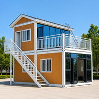 Conteneur de bureau mobile professionnel de luxe à double étage, conteneur préfabriqué, maison préfabriquée en conteneurs
